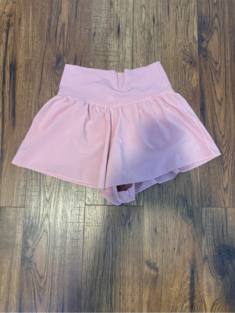 High-Waist Pink Athletic Skater Shorts - Picture 2 of 3